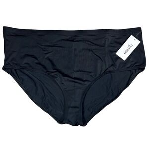 Swimsuits For All Womens Plus Size 34 High Waisted Bikini Bottom Black Solid NWT